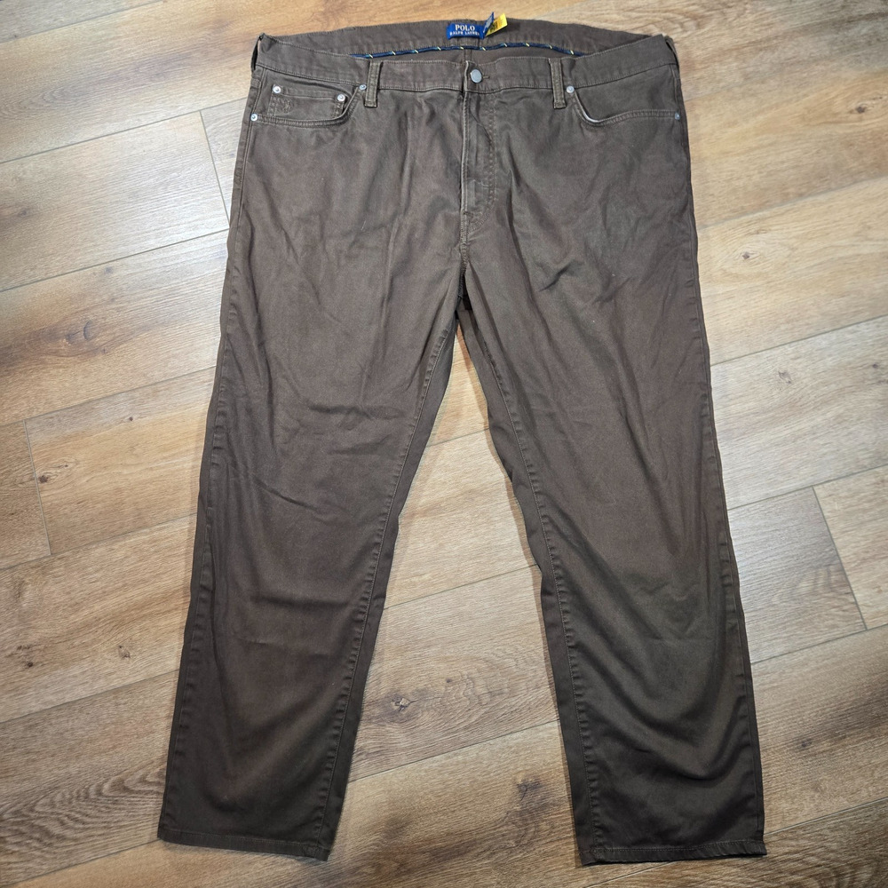 Polo Ralph Lauren Varick Pants 44x30 Brown Slim Straight Stretch Pony Preppy